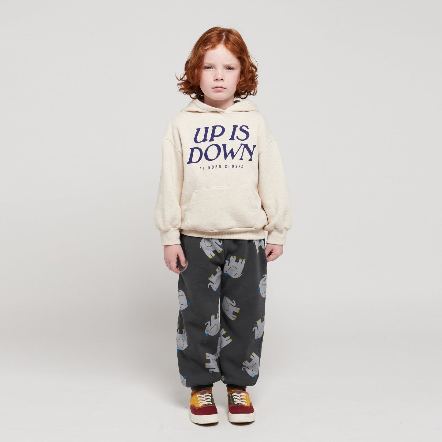 儿童米色连帽棉卫衣