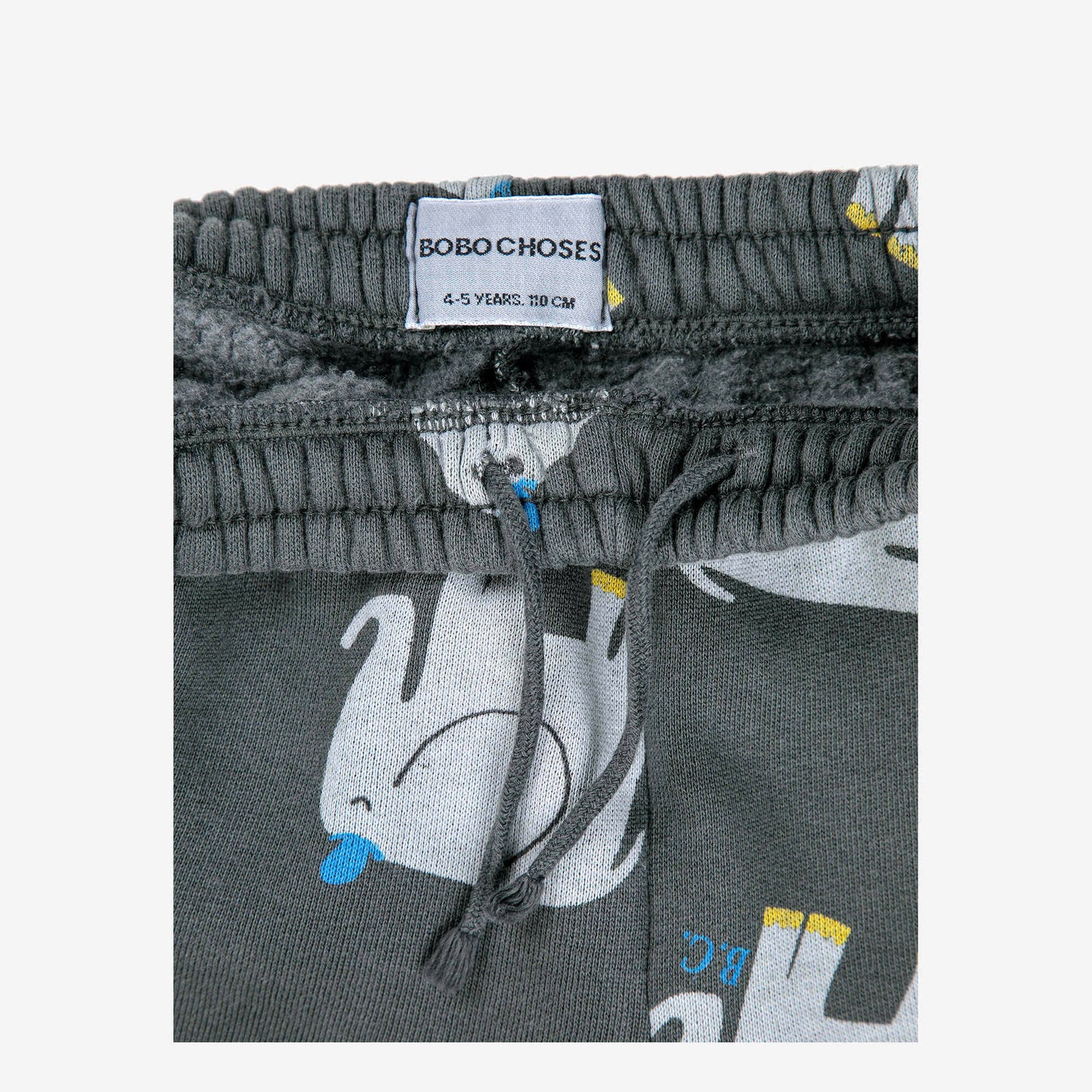 儿童深灰色印花棉长裤