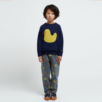 儿童藏青色鸭羊毛毛衣