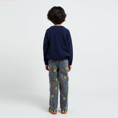 儿童藏青色鸭羊毛毛衣