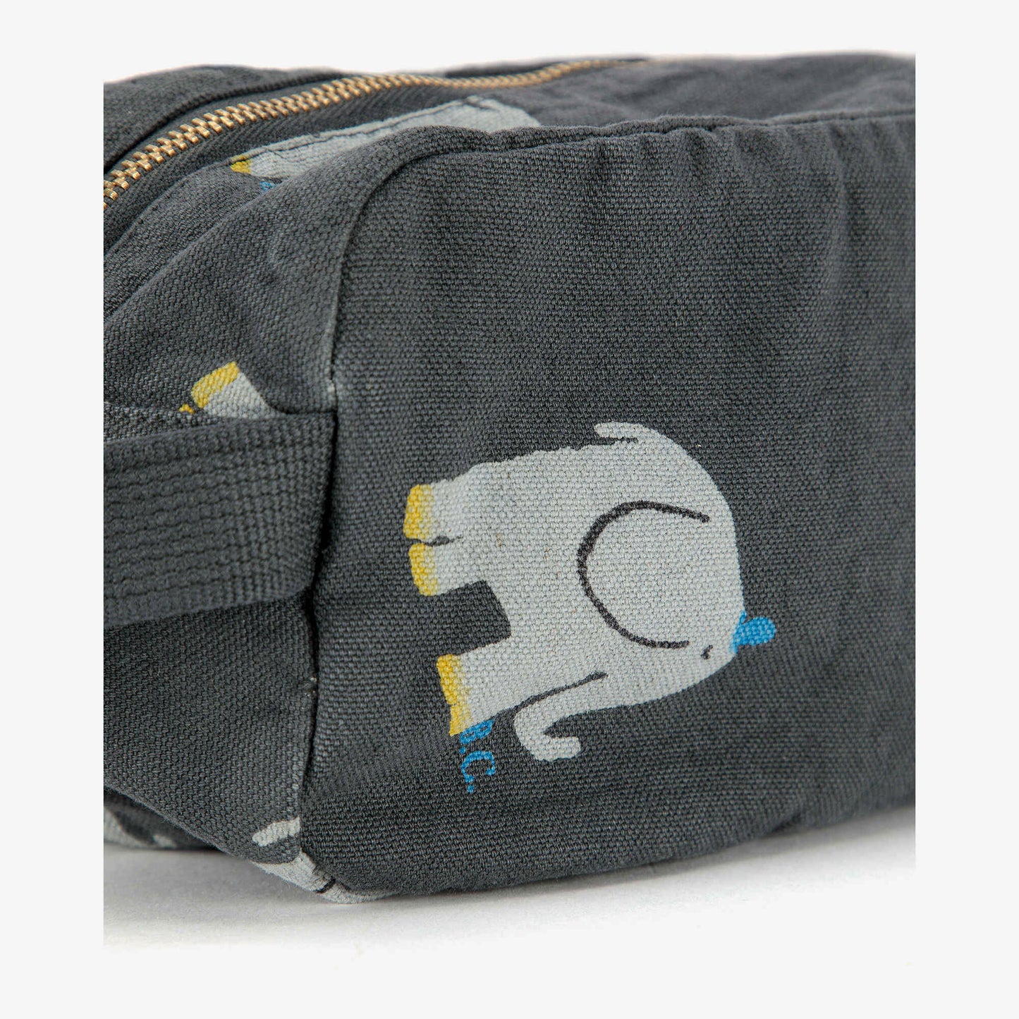 儿童深灰色印花手拎包