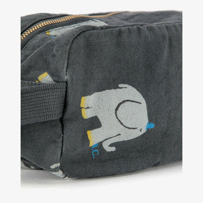 儿童深灰色印花手拎包