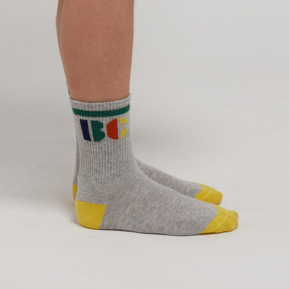 儿童灰色Logo棉袜