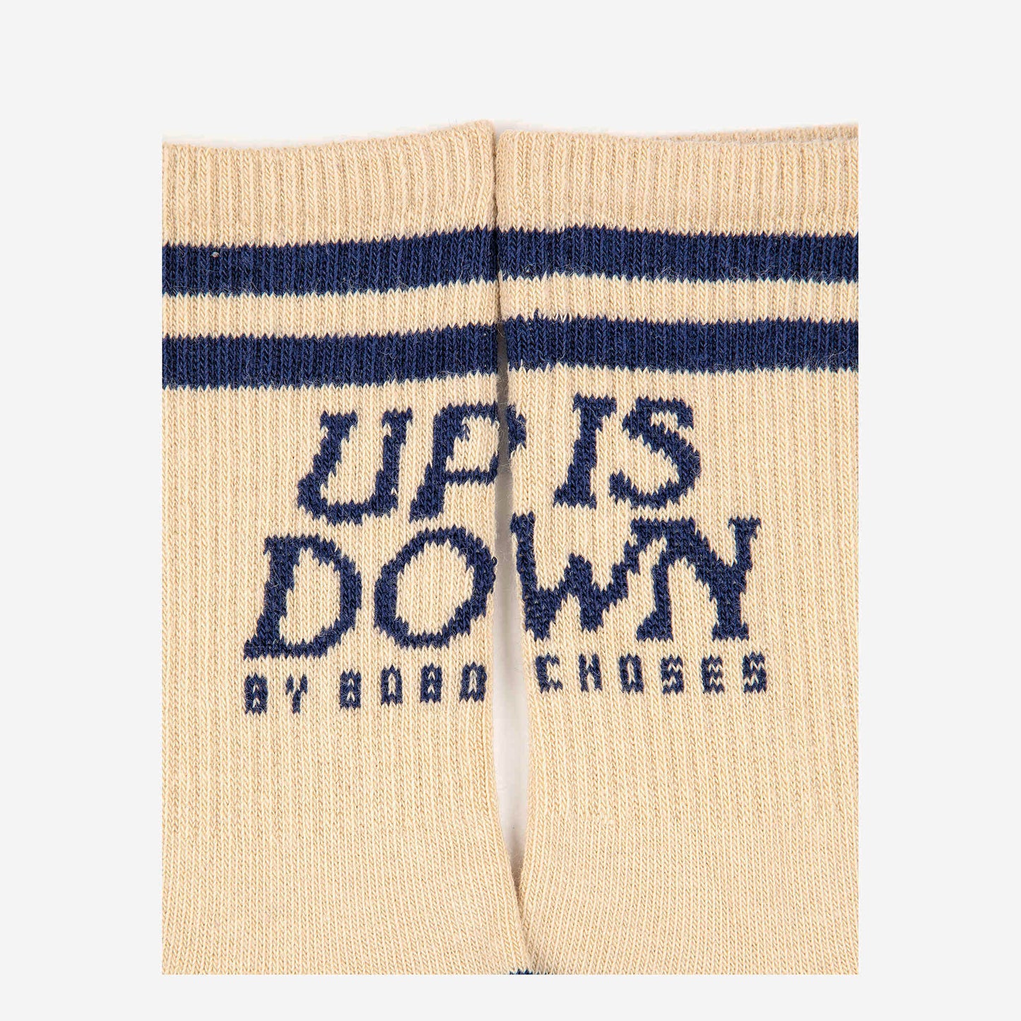 儿童米色Logo棉袜