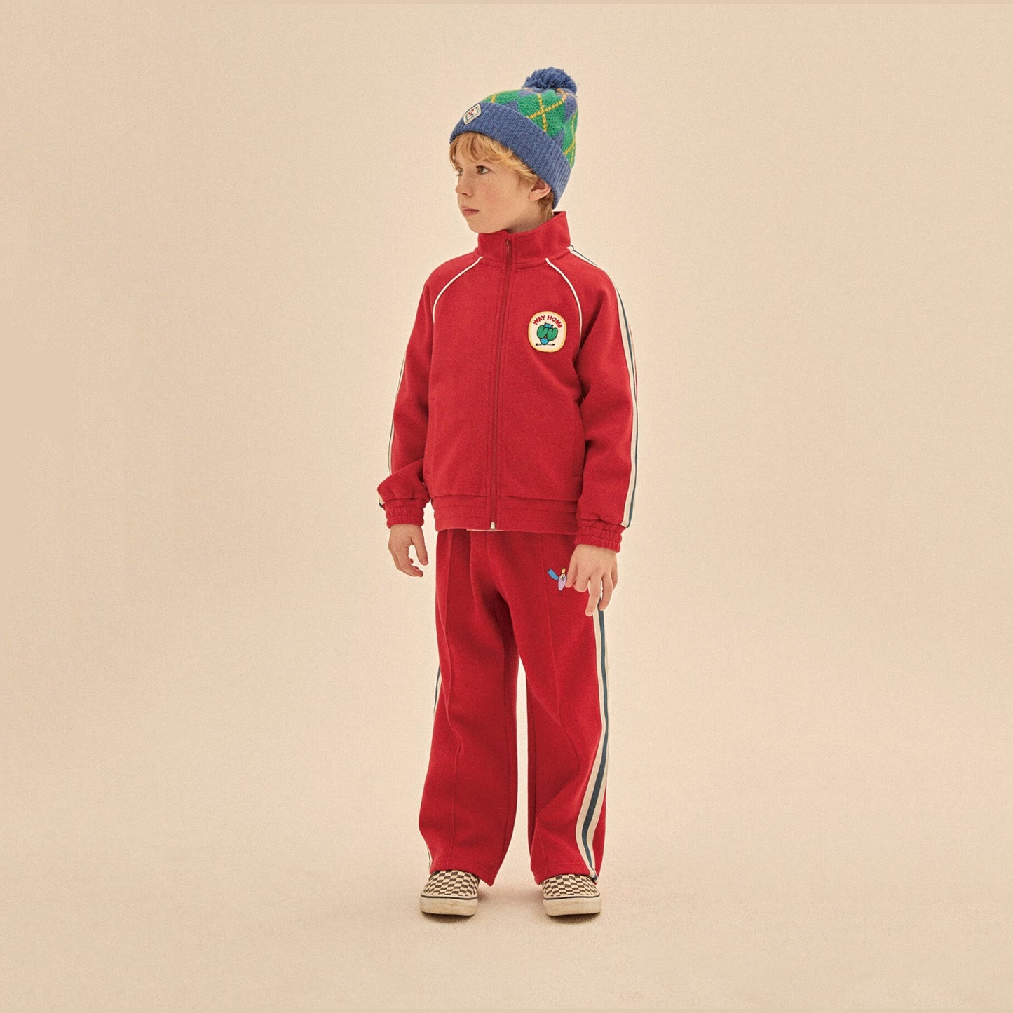 儿童红色拉链夹克