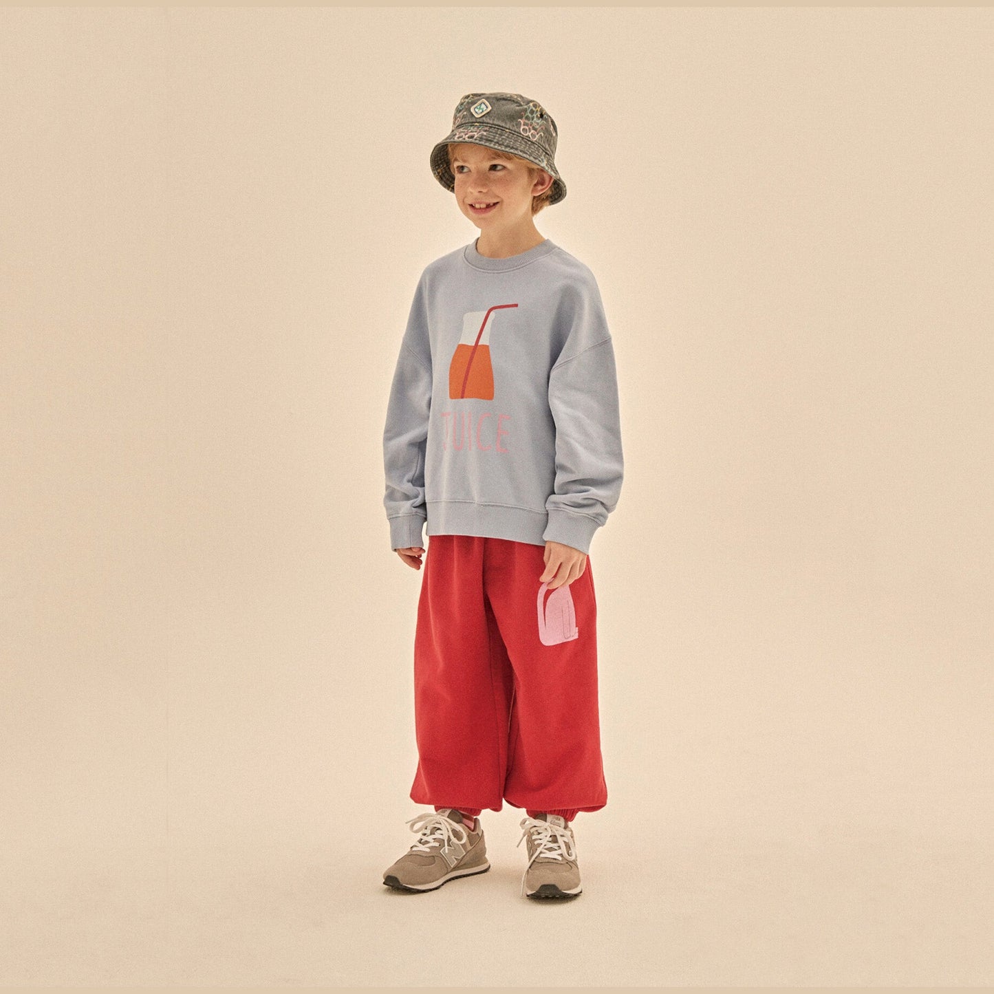 儿童丁香紫印花棉卫衣