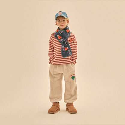 儿童燕麦白棉长裤