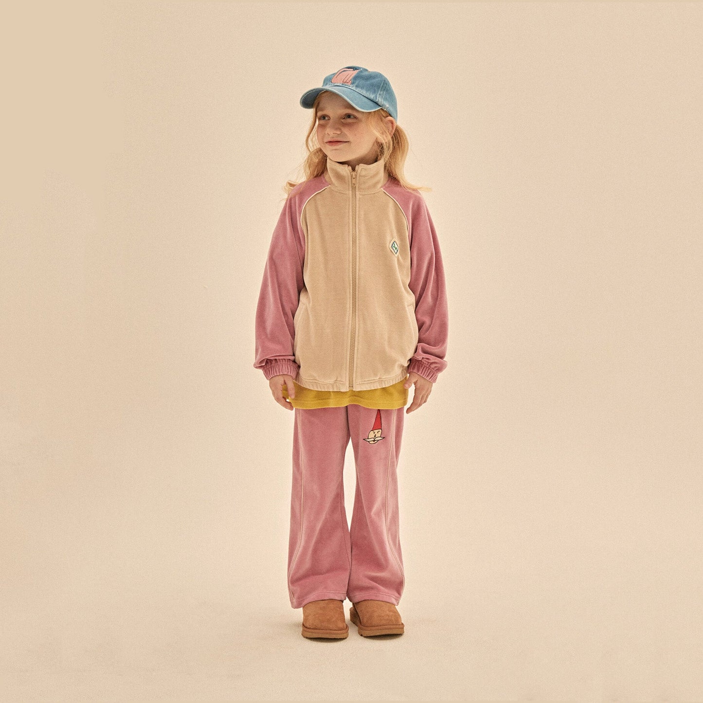 儿童粉色牛仔棒球帽