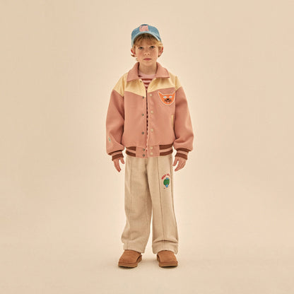 儿童燕麦白棉长裤