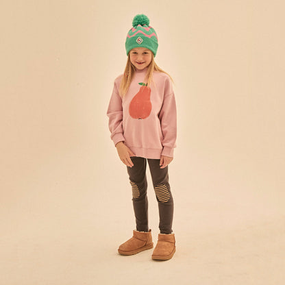 儿童粉色印花棉卫衣