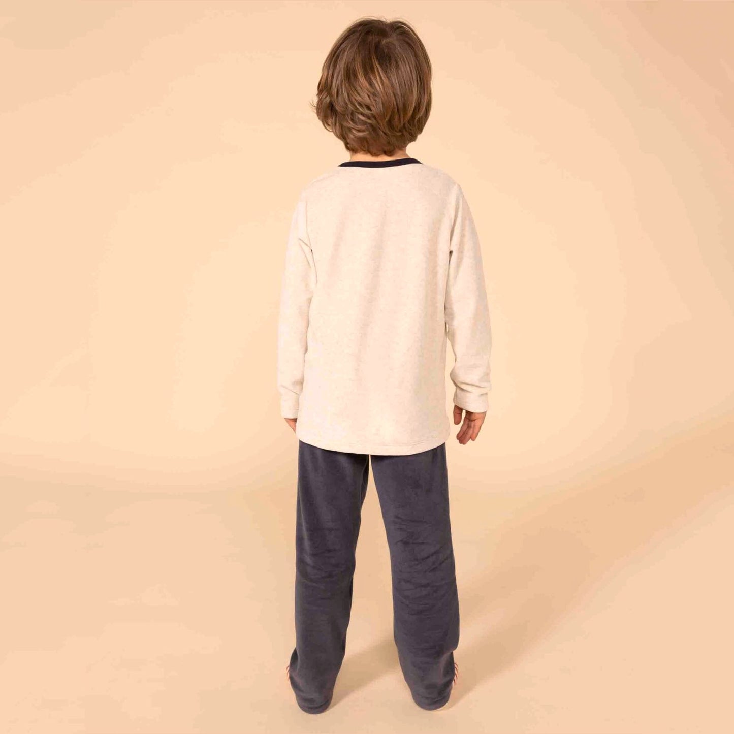 男童白色印花棉睡衣套装