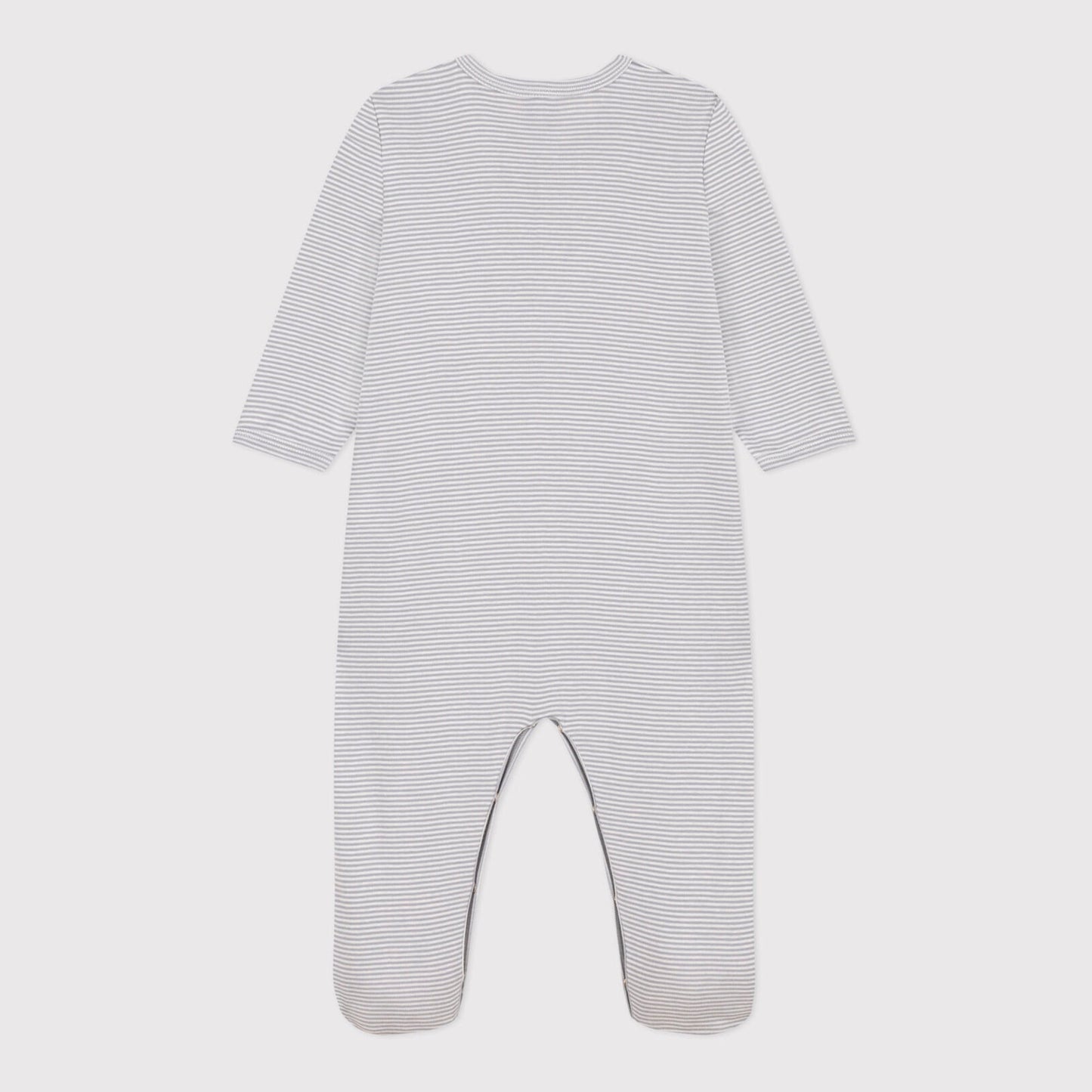 婴儿灰色条纹棉连体衣