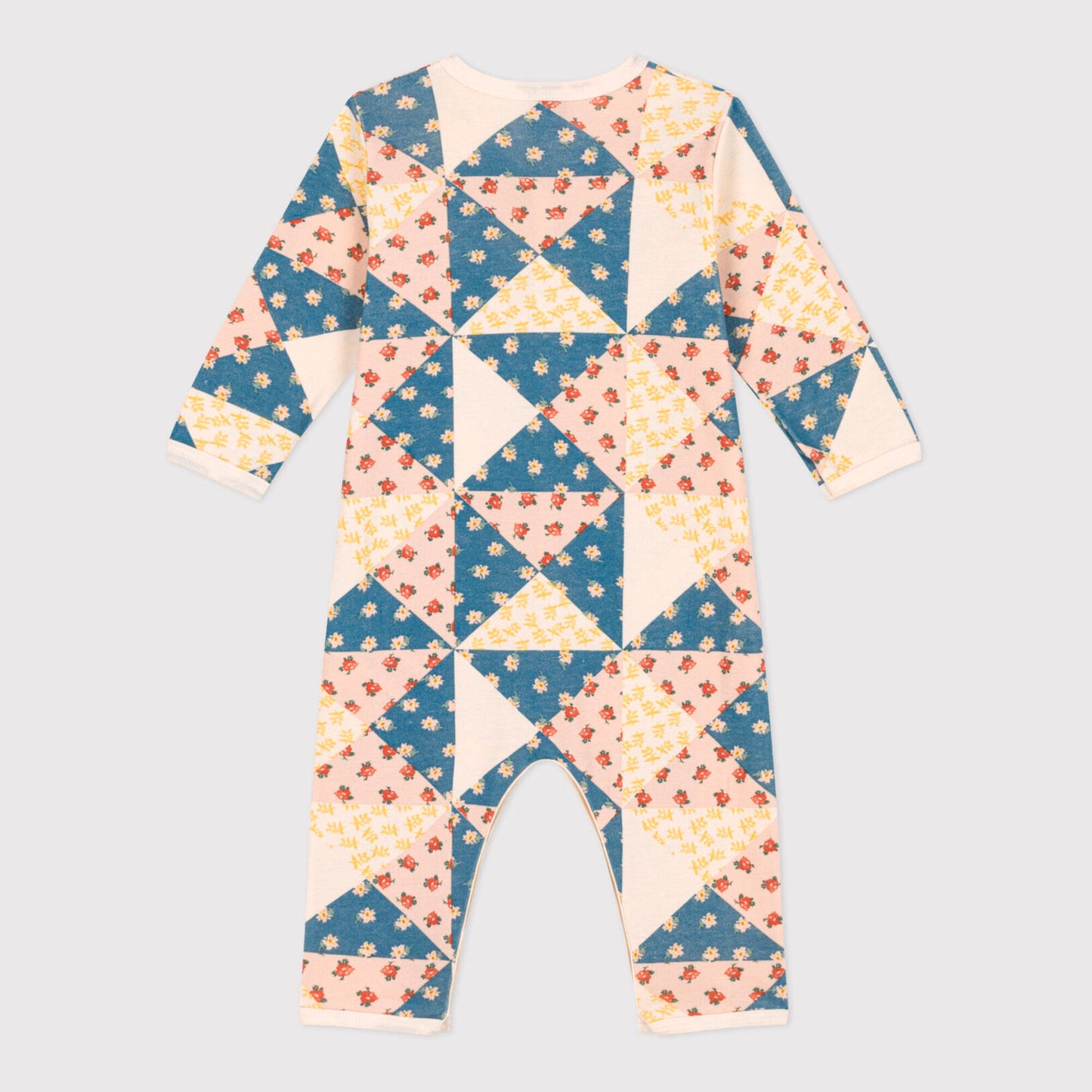 女婴彩色碎花棉连体衣