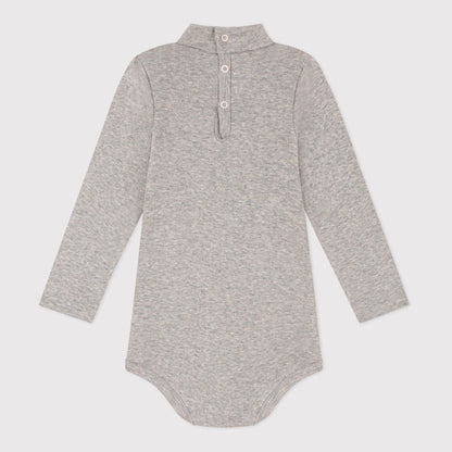 男婴灰色棉连体衣