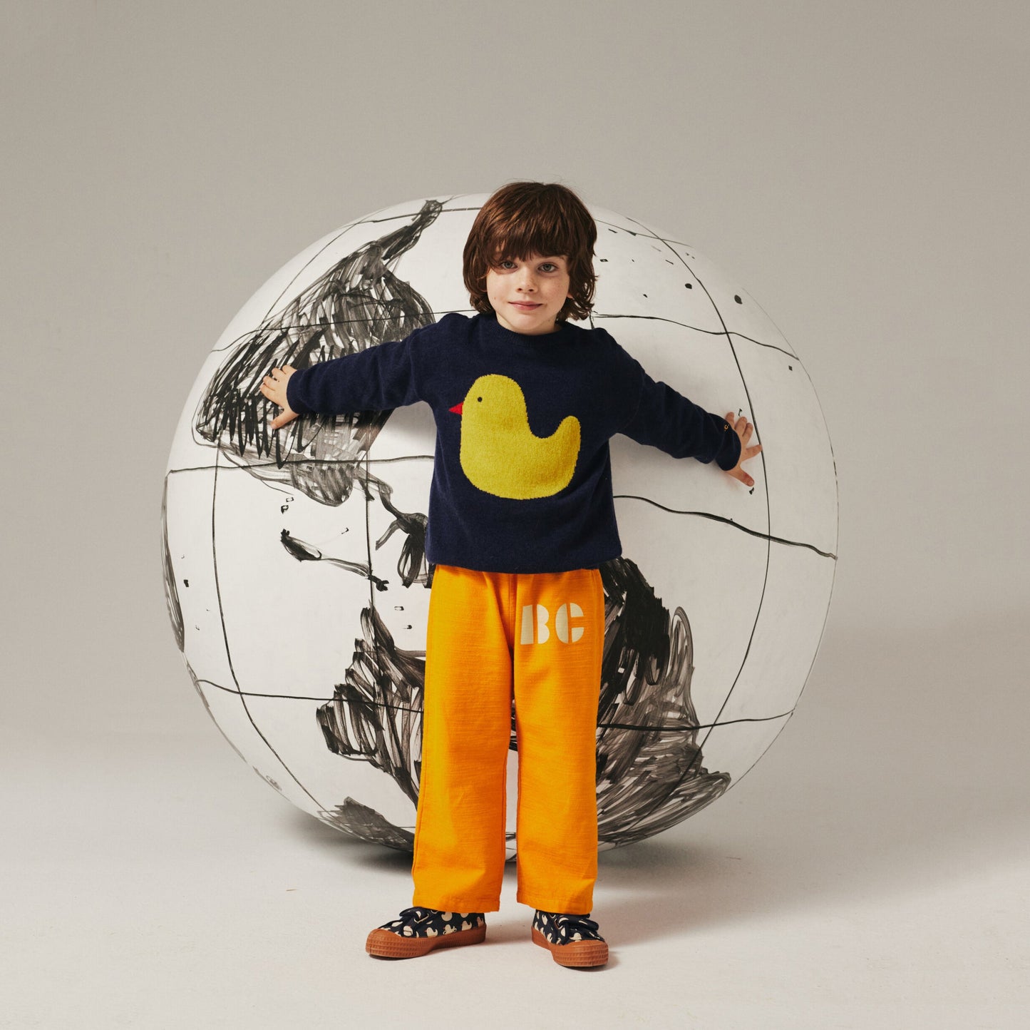 儿童藏青色鸭羊毛毛衣