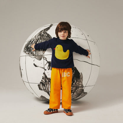 儿童藏青色鸭羊毛毛衣