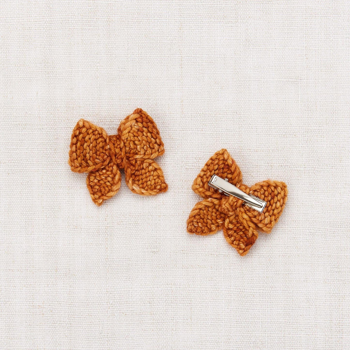 女童焦糖色蝴蝶结发夹