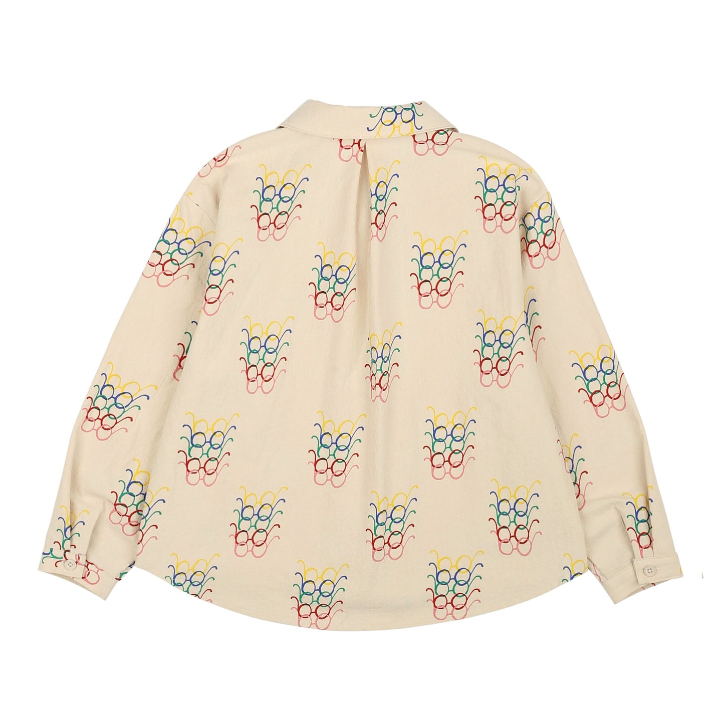 儿童米色印花棉衬衫