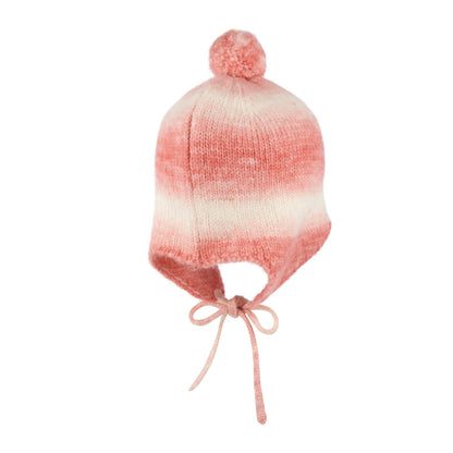 儿童粉色针织帽子