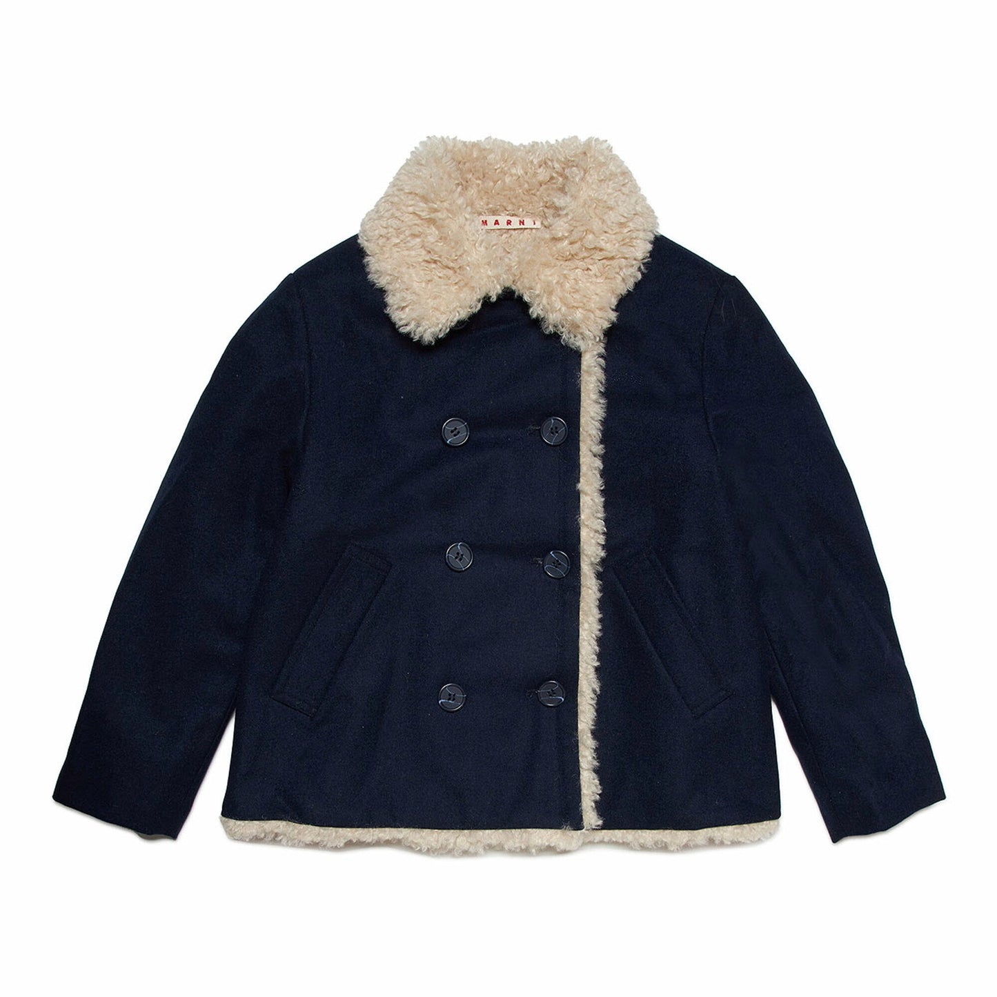 女童藏青色羊毛外套