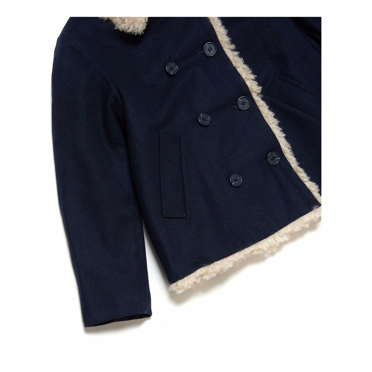 女童藏青色羊毛外套