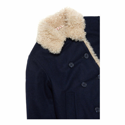 女童藏青色羊毛外套