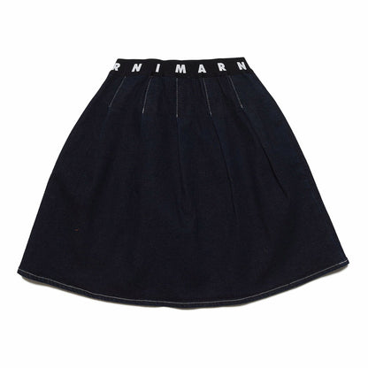 女童黑色牛仔短裙