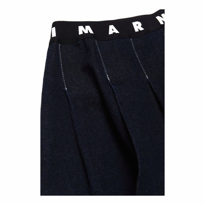 女童黑色牛仔短裙