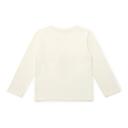 女童白色印花棉T恤