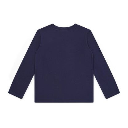 男童藏青色印花棉T恤
