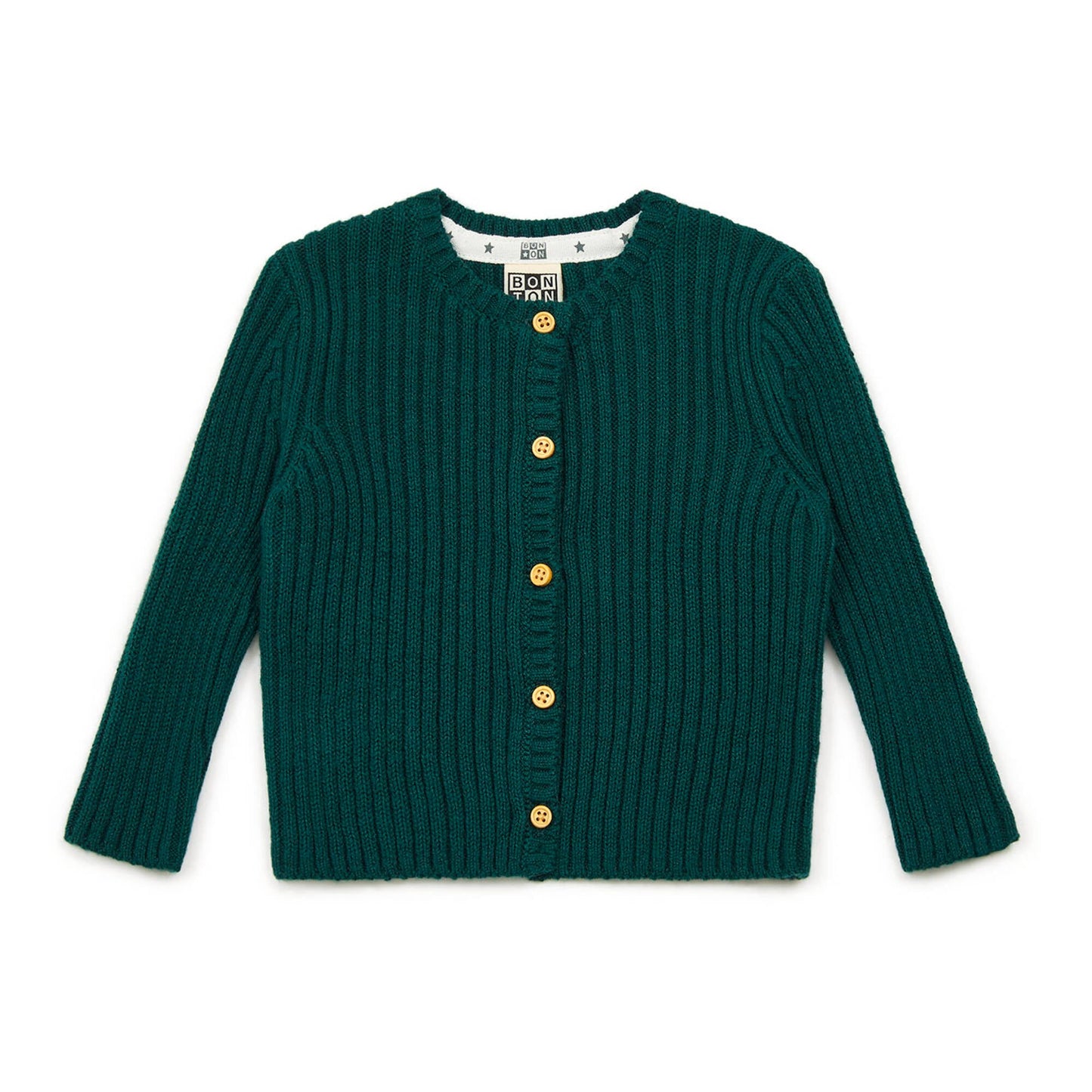 女婴深绿色棉开衫