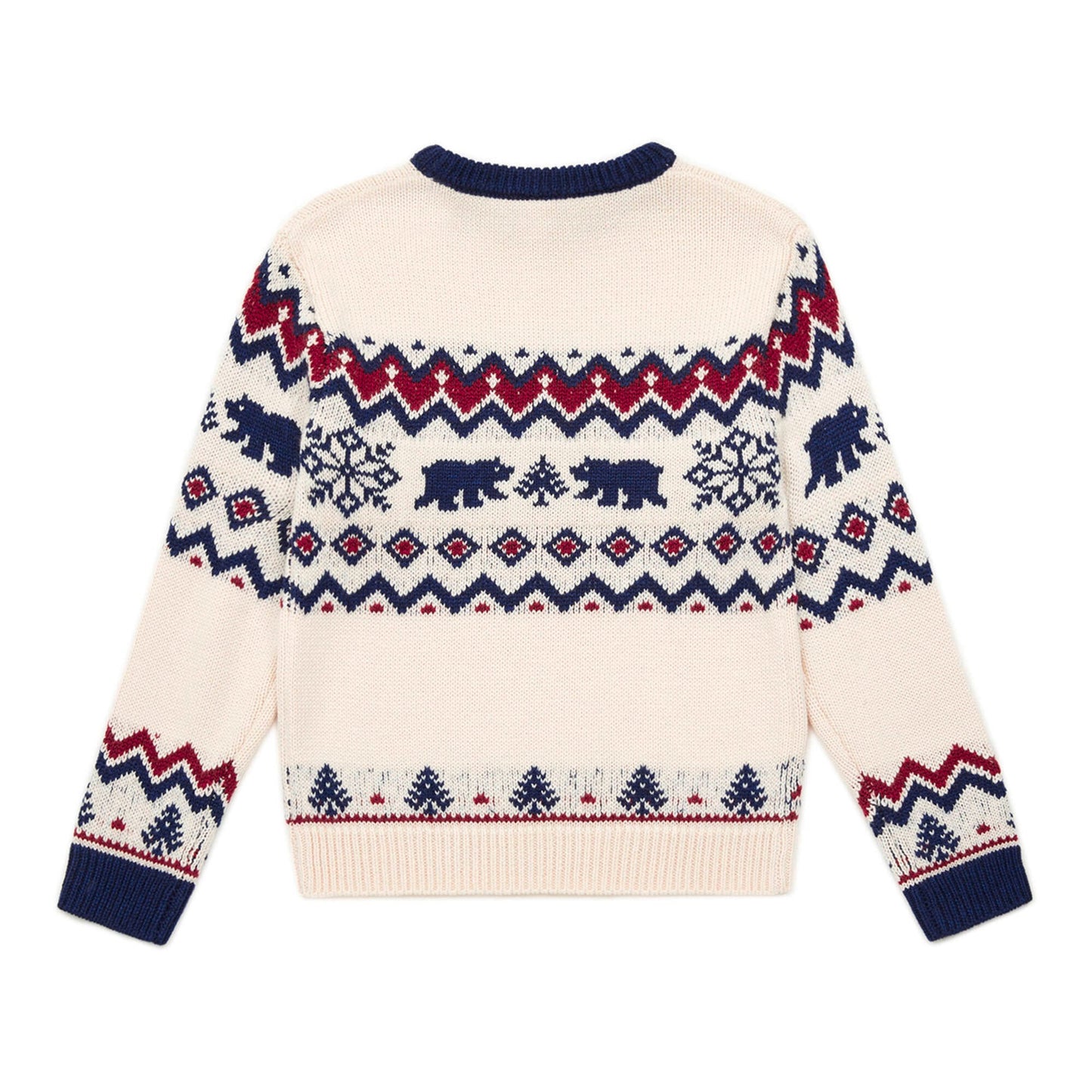 男童白色提花毛衣