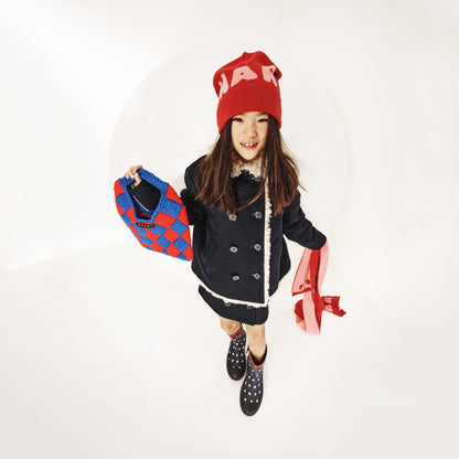 女童藏青色羊毛外套