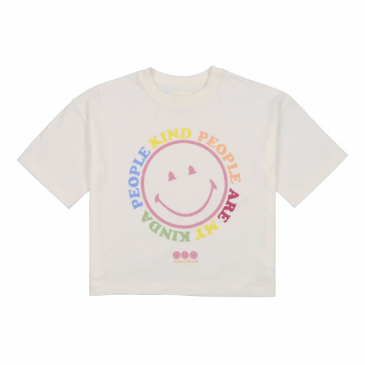 女童白色印花棉T恤