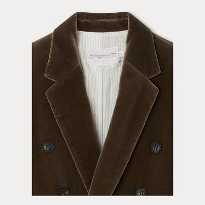 儿童灰褐色丝绒西服