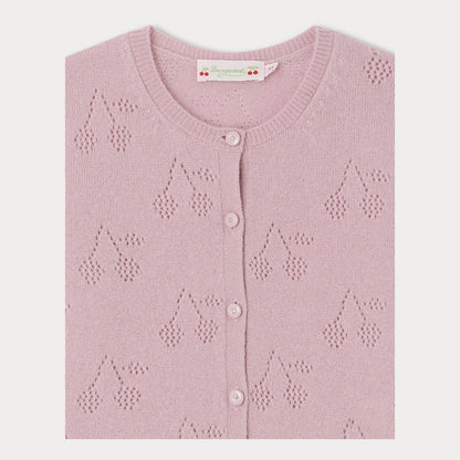 女童紫色Logo羊绒开衫