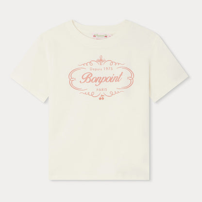 女童白色Logo棉T恤