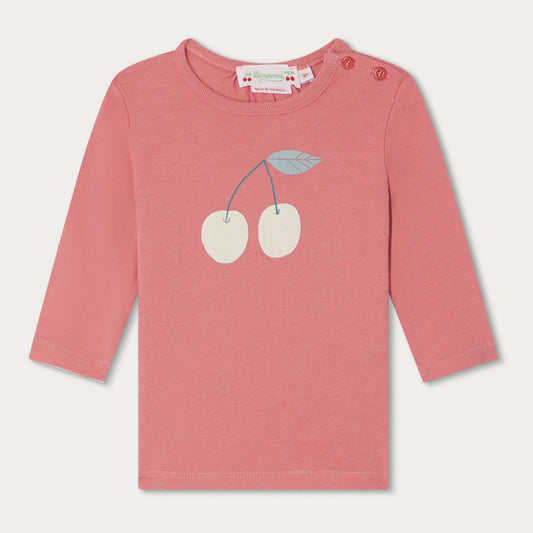 女婴粉色Logo印花T恤