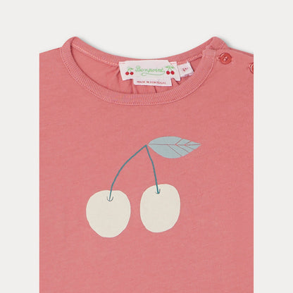 女婴粉色Logo印花T恤