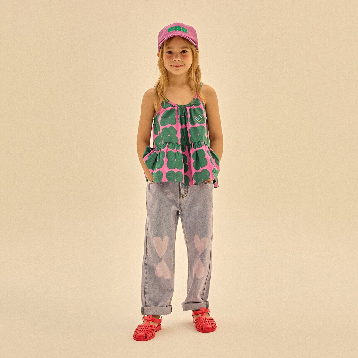 儿童粉紫色棒球帽