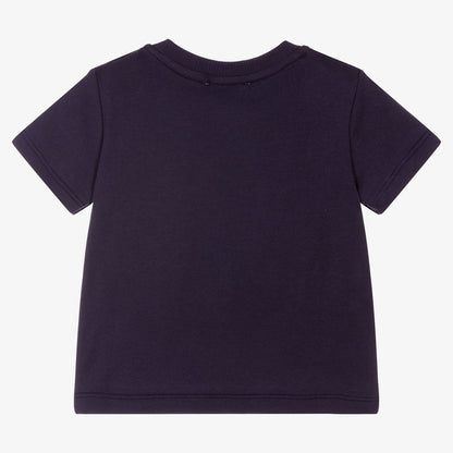 婴儿藏蓝色棉泰迪熊T恤