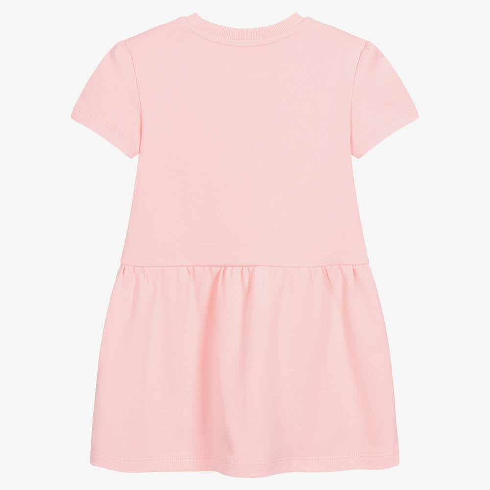 女童粉色印花棉连衣裙