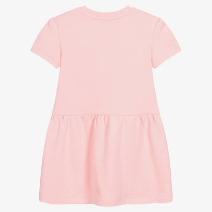 女童粉色印花棉连衣裙