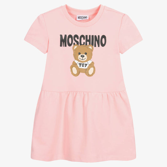 女童粉色印花棉连衣裙