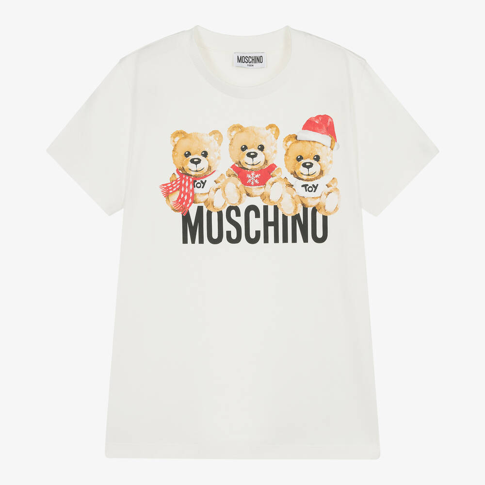 儿童白色印花棉T恤