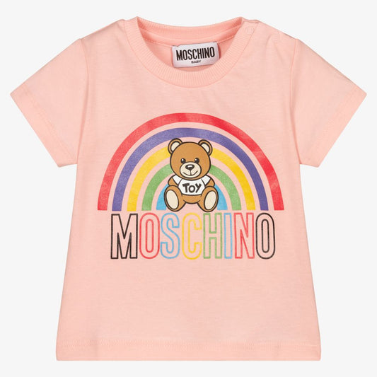 女婴粉色小熊棉T恤