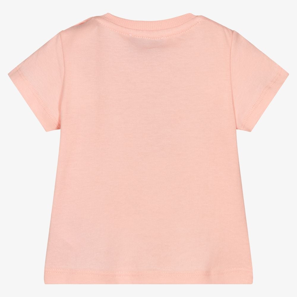 女婴粉色小熊棉T恤