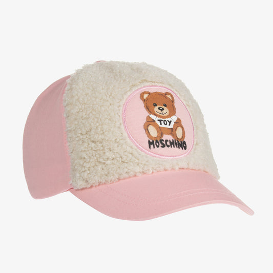 女童粉色泰迪熊Logo帽子
