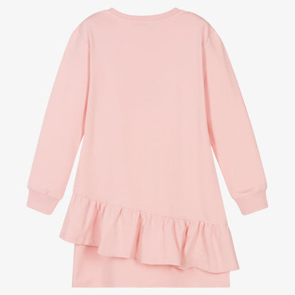 女童粉色印花棉连衣裙