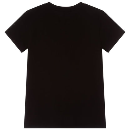 Boys & Girls Black Cotton T-Shirt